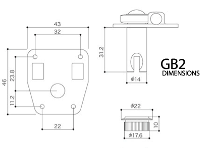 GOTOH GB2/GB29 Dimension Diagram